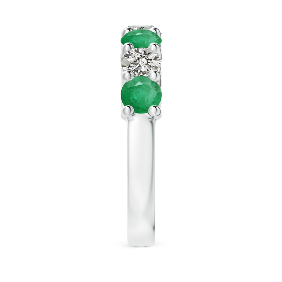 4mm A Half Eternity Seven Stone Emerald and Diamond Wedding Ring in P950 Platinum Side 299