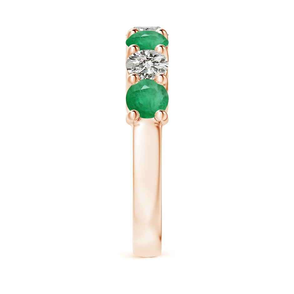 4mm A Half Eternity Seven Stone Emerald and Diamond Wedding Ring in Rose Gold Side 299