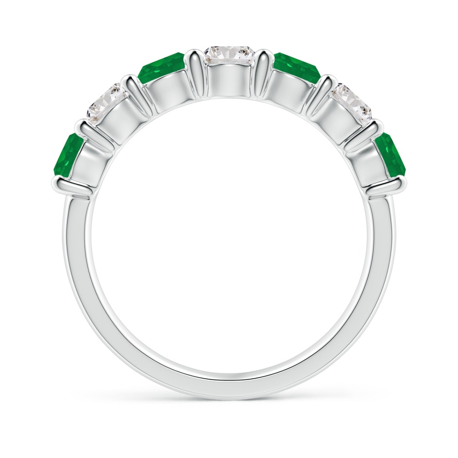 4mm AA Half Eternity Seven Stone Emerald and Diamond Wedding Ring in P950 Platinum Side 199
