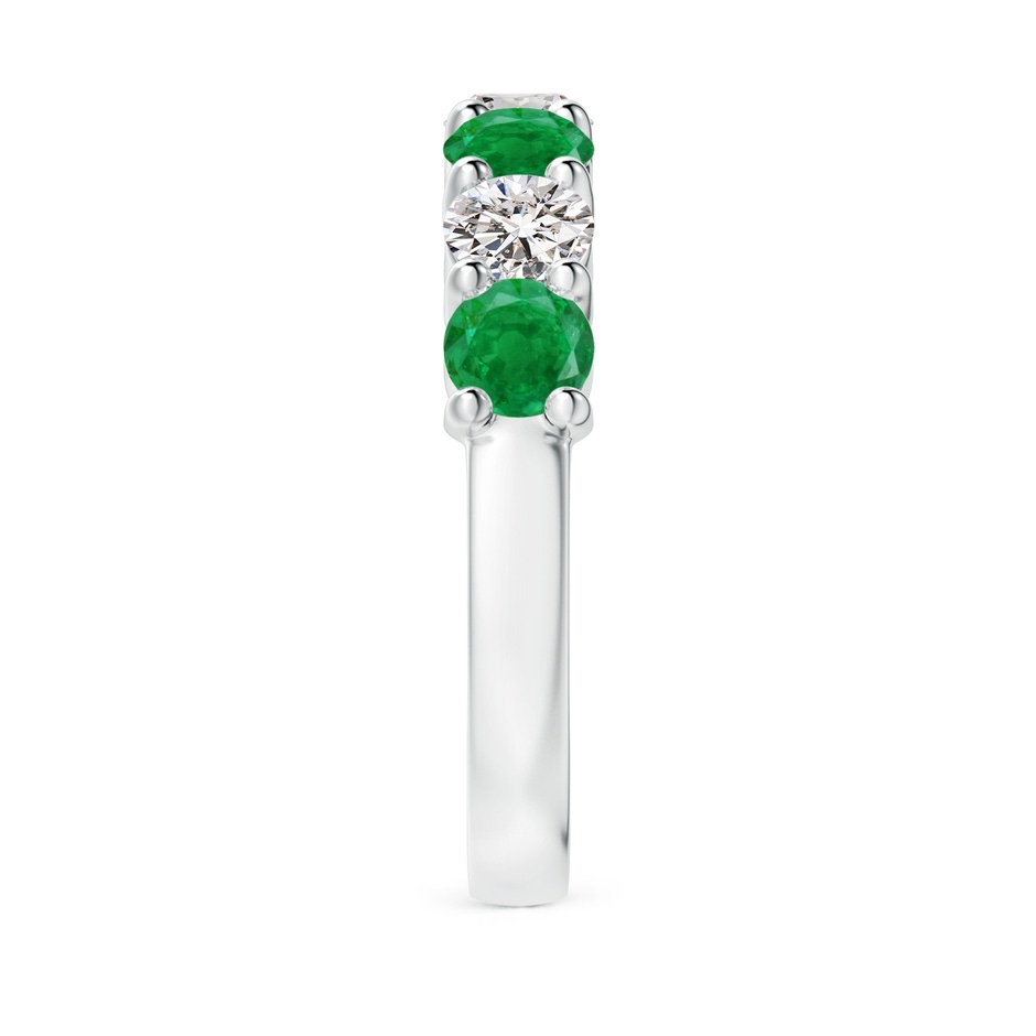 4mm AA Half Eternity Seven Stone Emerald and Diamond Wedding Ring in P950 Platinum Side 299