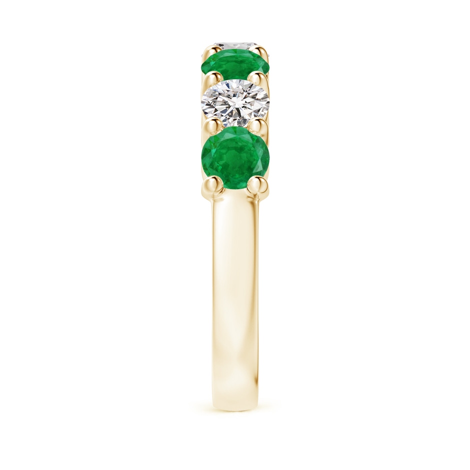4mm AA Half Eternity Seven Stone Emerald and Diamond Wedding Ring in Yellow Gold Side 299