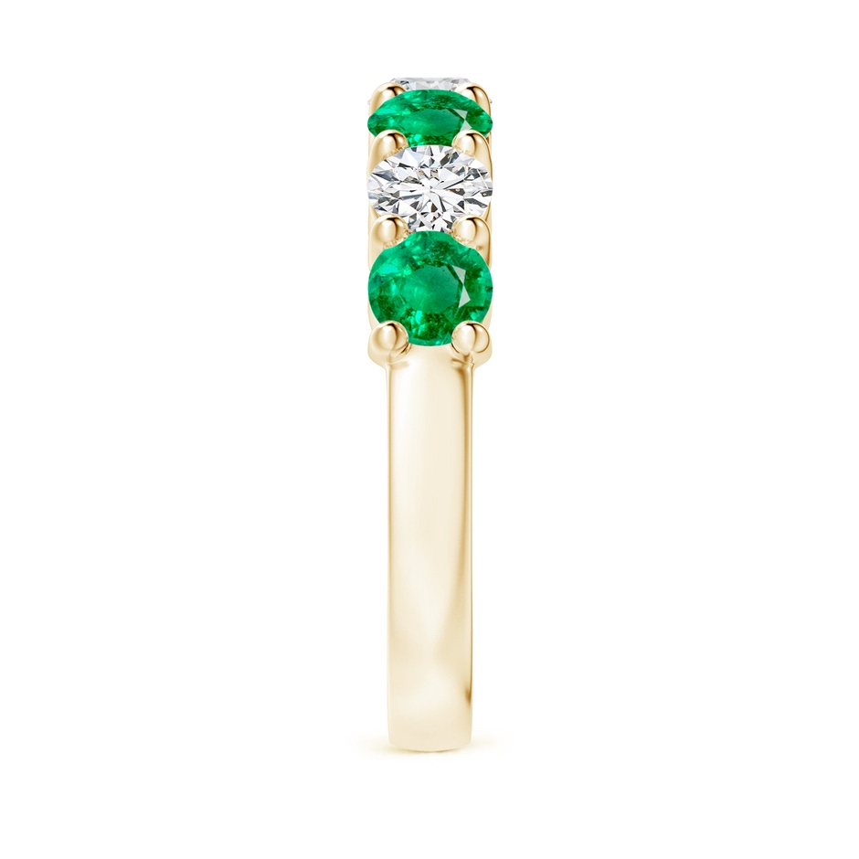 4mm AAA Half Eternity Seven Stone Emerald and Diamond Wedding Ring in Yellow Gold Side 299