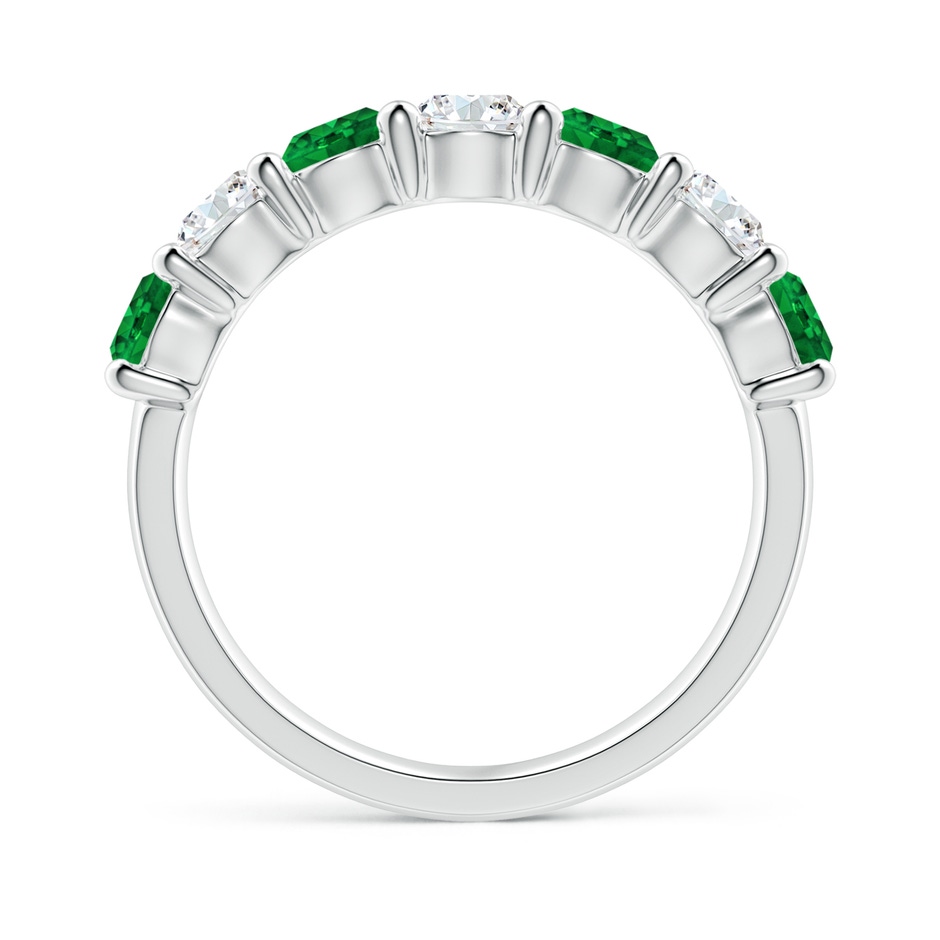 4mm AAAA Half Eternity Seven Stone Emerald and Diamond Wedding Ring in P950 Platinum Side 199