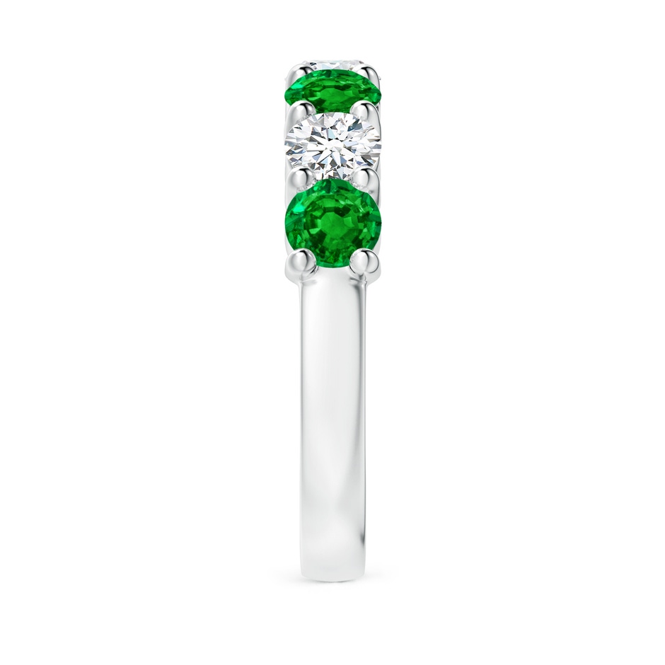 4mm AAAA Half Eternity Seven Stone Emerald and Diamond Wedding Ring in P950 Platinum Side 299