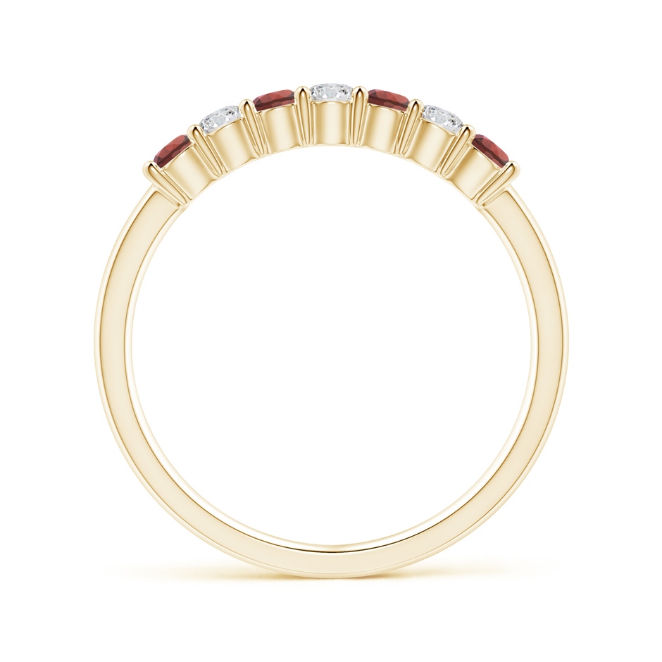 2.5mm AAA Half Eternity Seven Stone Garnet and Diamond Wedding Ring in Yellow Gold side 199