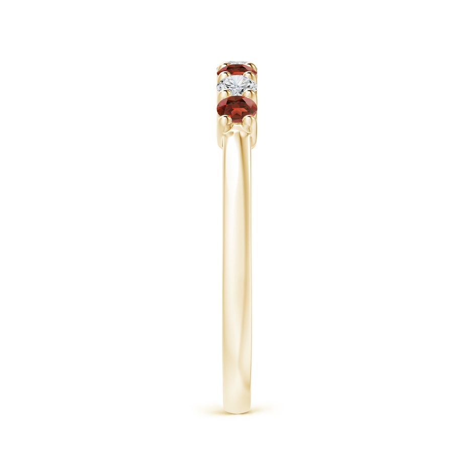 2.5mm AAA Half Eternity Seven Stone Garnet and Diamond Wedding Ring in Yellow Gold side 299