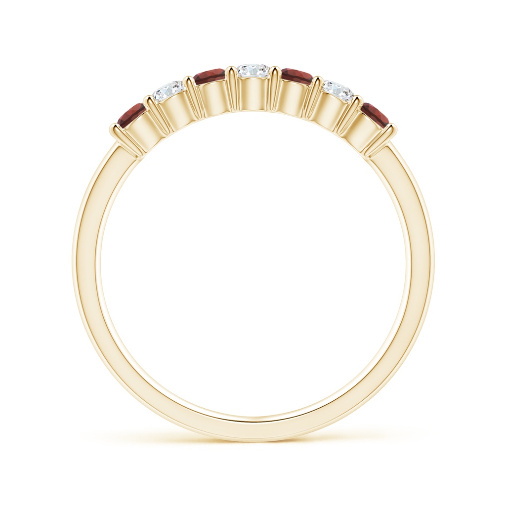 2.5mm AAAA Half Eternity Seven Stone Garnet and Diamond Wedding Ring in Yellow Gold - side 199