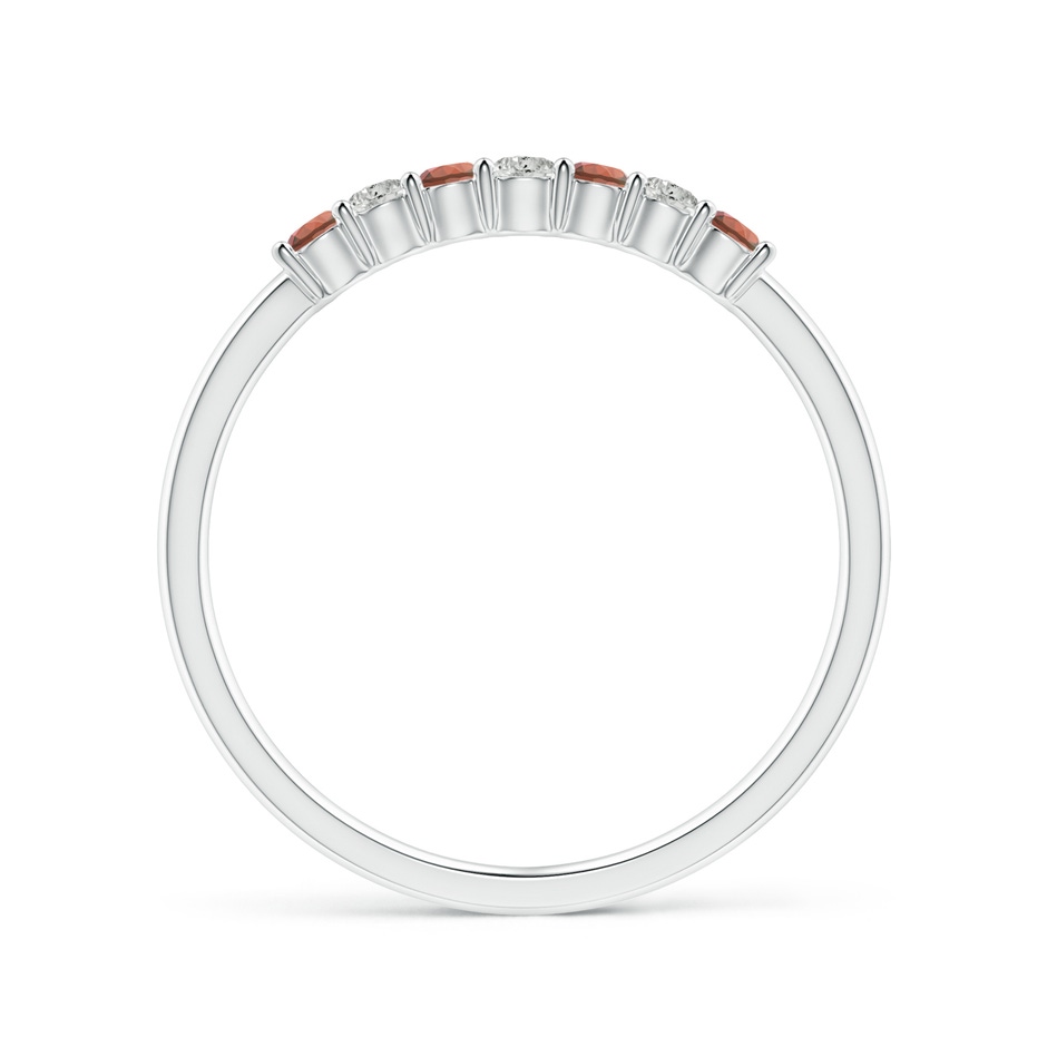 2mm A Half Eternity Seven Stone Garnet and Diamond Wedding Ring in 9K White Gold side 199
