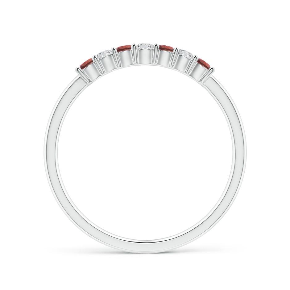 2mm AAA Half Eternity Seven Stone Garnet and Diamond Wedding Ring in White Gold side 199