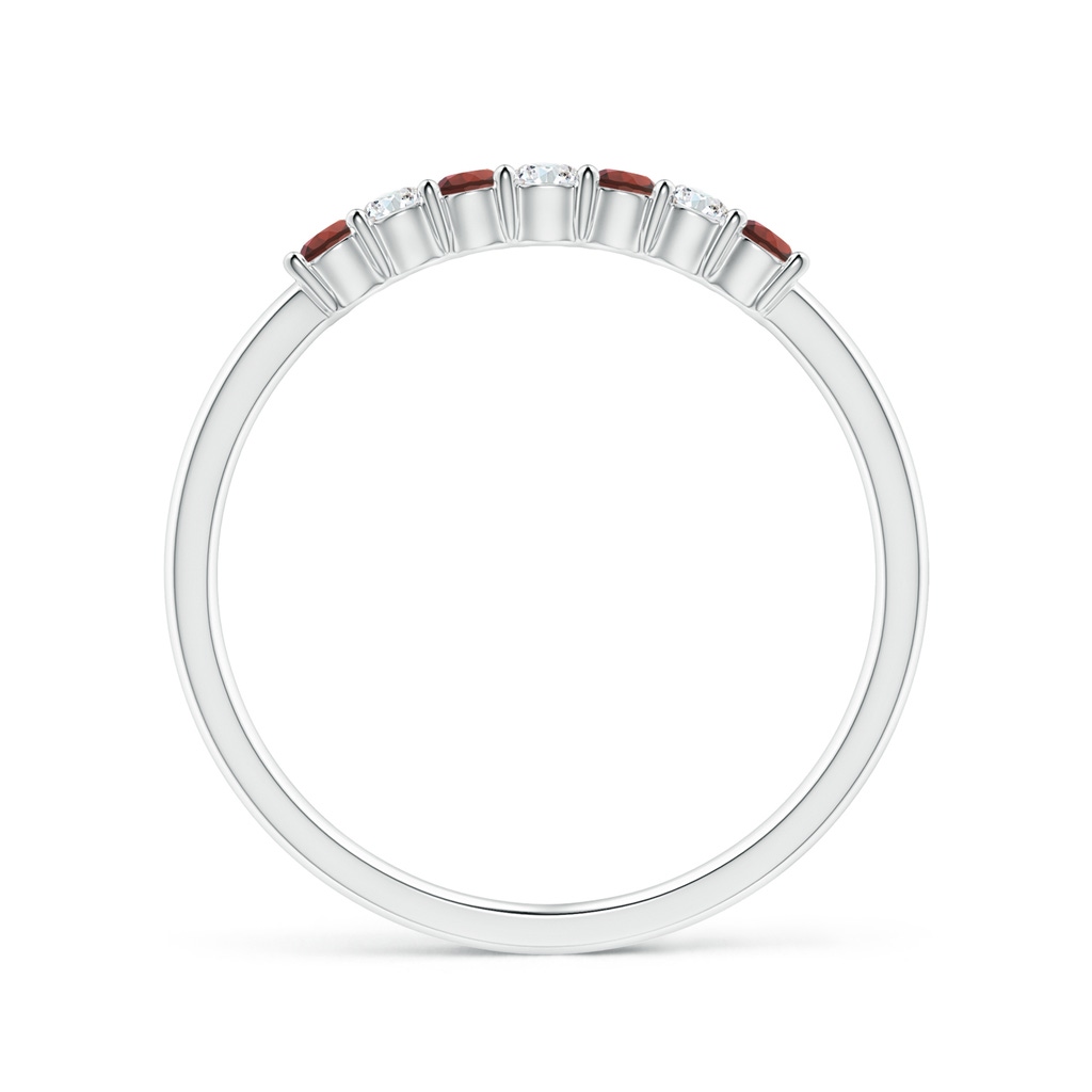2mm AAAA Half Eternity Seven Stone Garnet and Diamond Wedding Ring in P950 Platinum - side 199