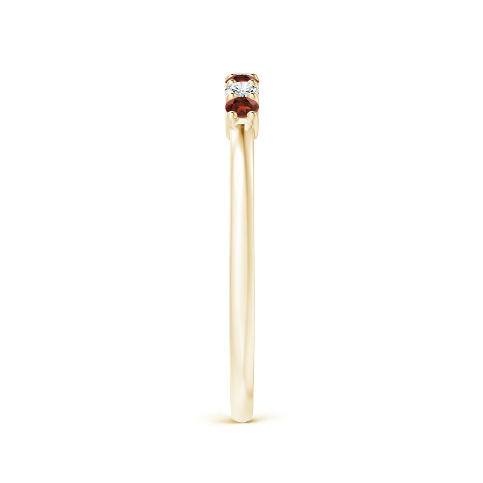 2mm AAAA Half Eternity Seven Stone Garnet and Diamond Wedding Ring in Yellow Gold side 299