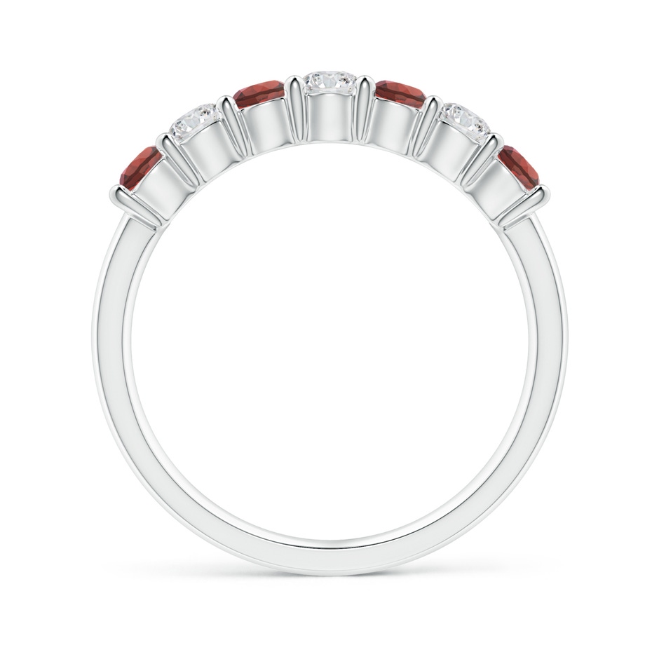 3mm AAA Half Eternity Seven Stone Garnet and Diamond Wedding Ring in White Gold side 199