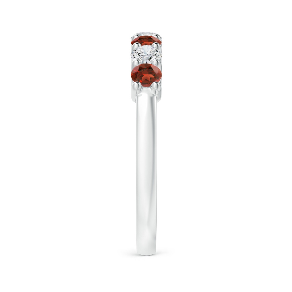 3mm AAA Half Eternity Seven Stone Garnet and Diamond Wedding Ring in White Gold side 299