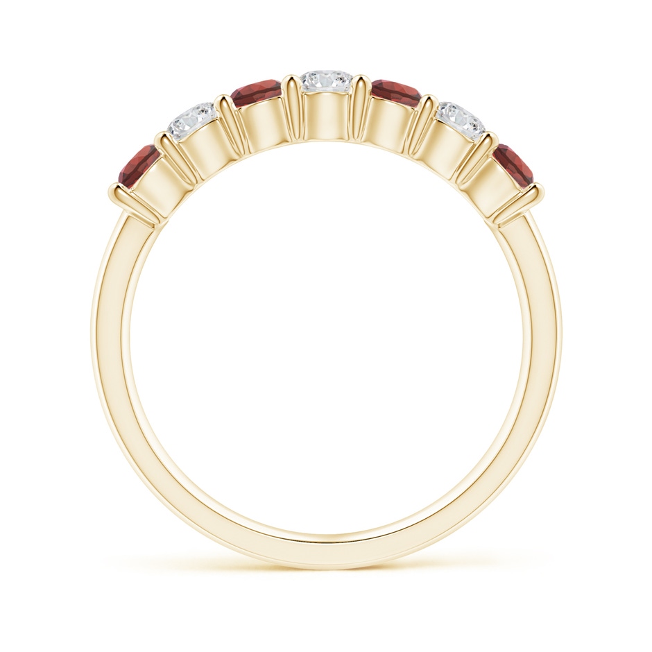 3mm AAA Half Eternity Seven Stone Garnet and Diamond Wedding Ring in Yellow Gold side 199