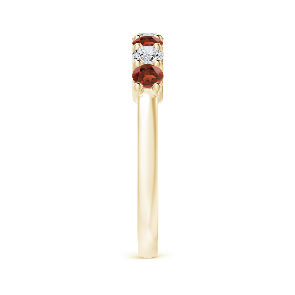 3mm AAA Half Eternity Seven Stone Garnet and Diamond Wedding Ring in Yellow Gold side 299