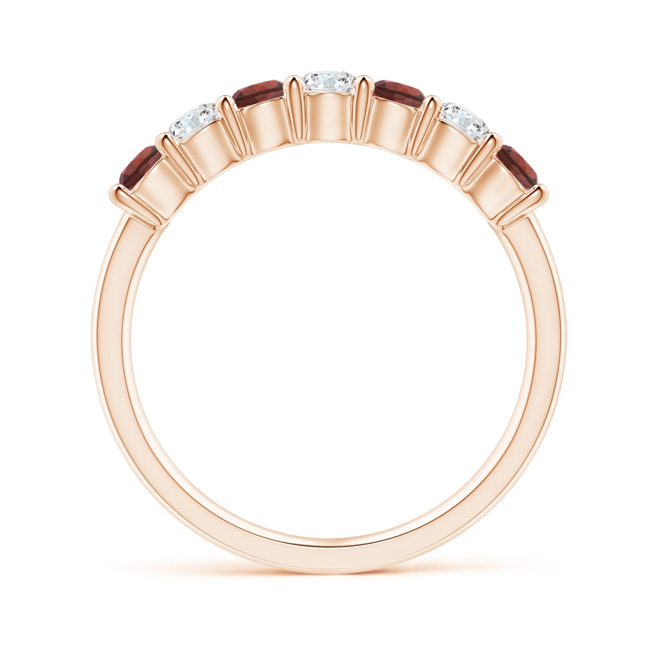 3mm AAAA Half Eternity Seven Stone Garnet and Diamond Wedding Ring in 18K Rose Gold side 199
