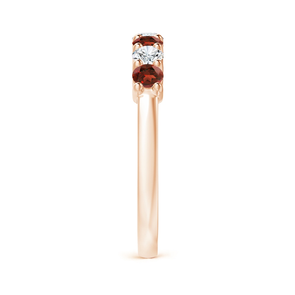 3mm AAAA Half Eternity Seven Stone Garnet and Diamond Wedding Ring in 18K Rose Gold side 299