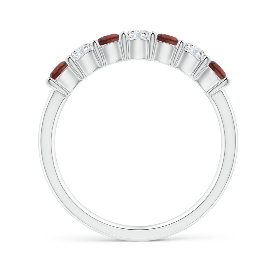 3mm AAAA Half Eternity Seven Stone Garnet and Diamond Wedding Ring in P950 Platinum side 199