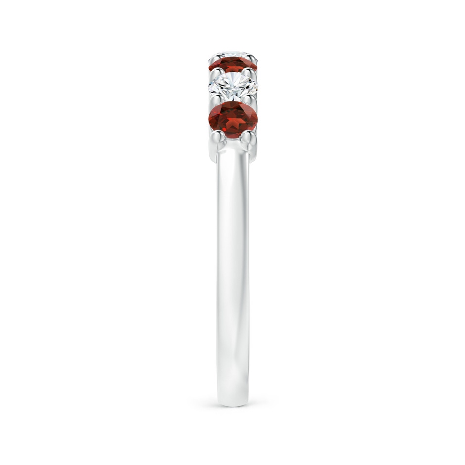 3mm AAAA Half Eternity Seven Stone Garnet and Diamond Wedding Ring in P950 Platinum side 299