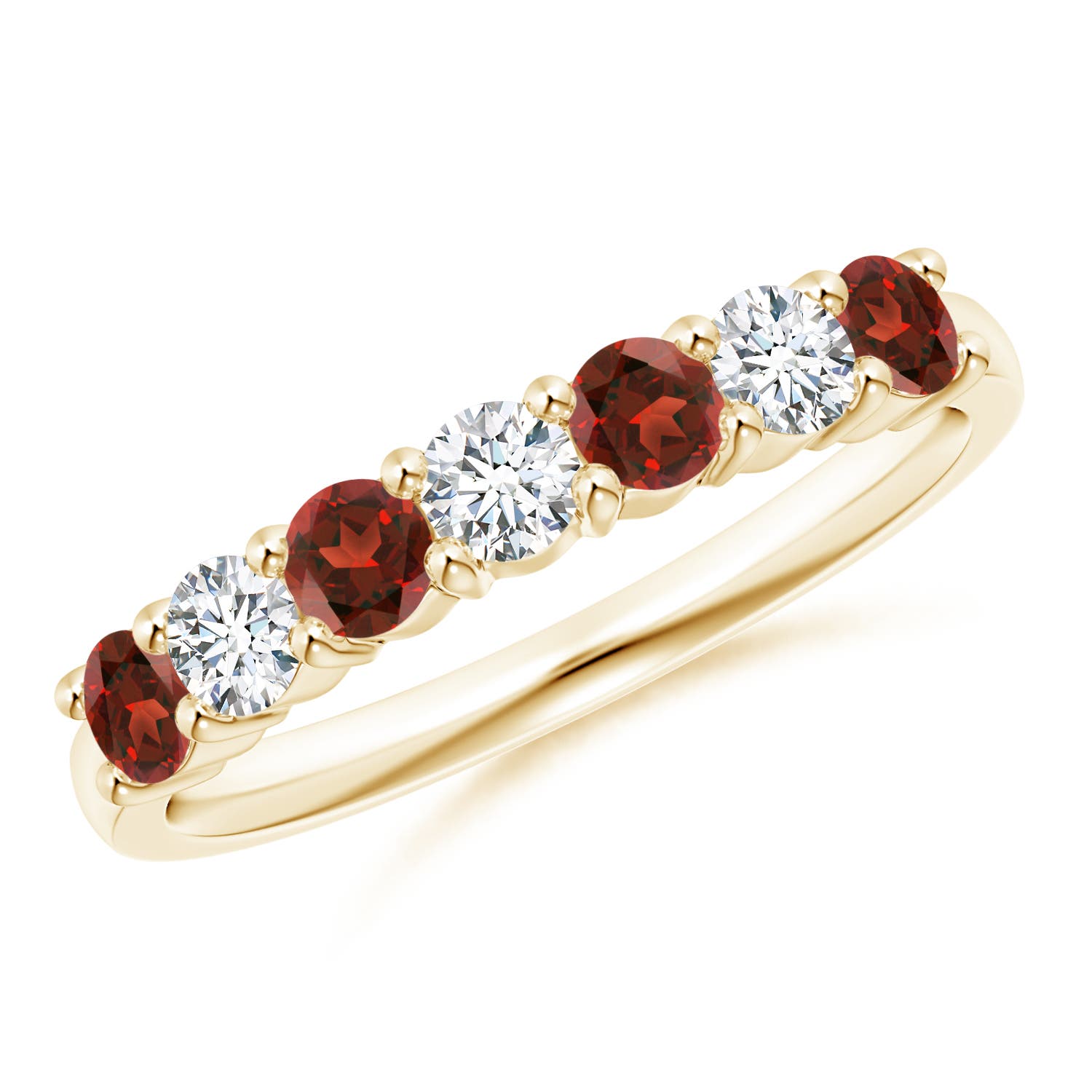 Garnet Women's Yellow Gold Wedding Rings