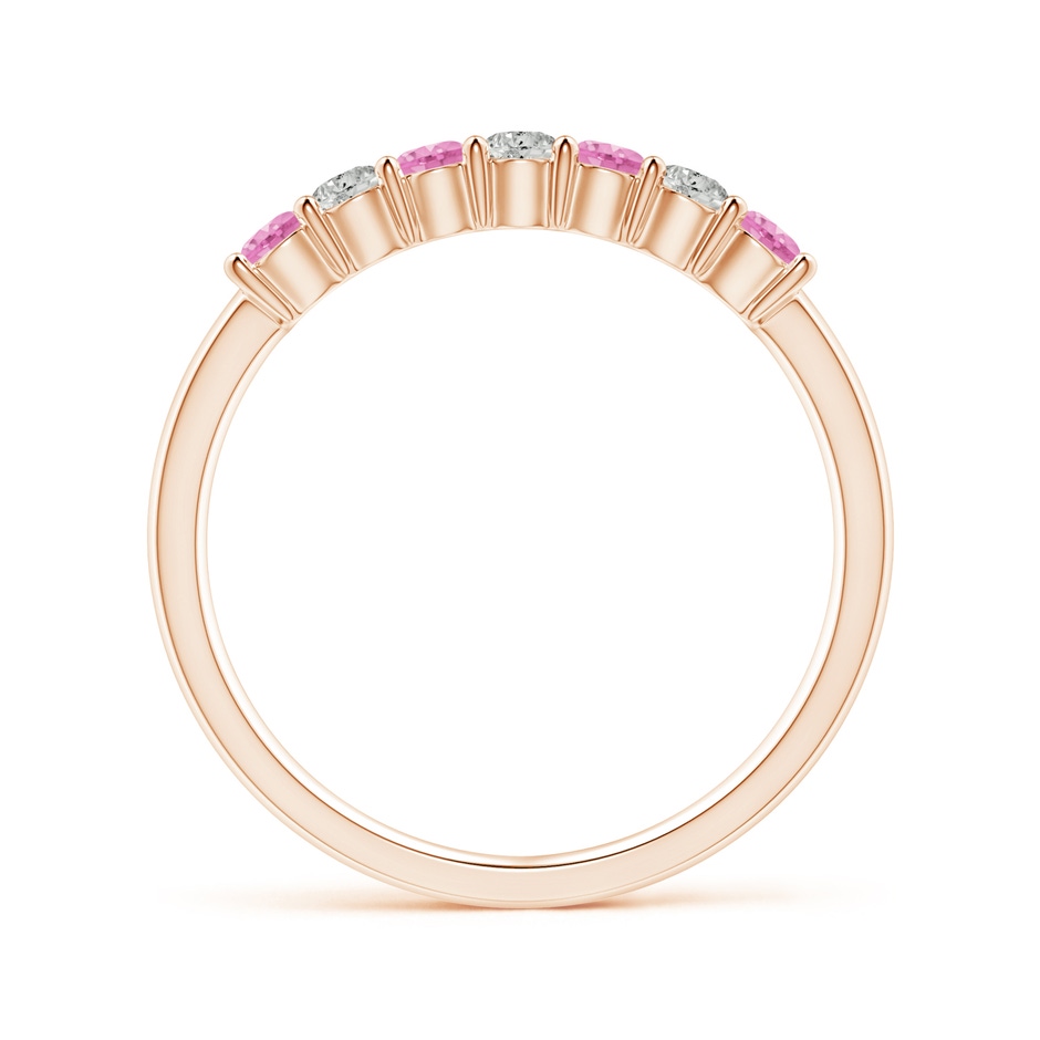 2.5mm A Half Eternity 7 Stone Pink Sapphire & Diamond Wedding Ring in Rose Gold side 199