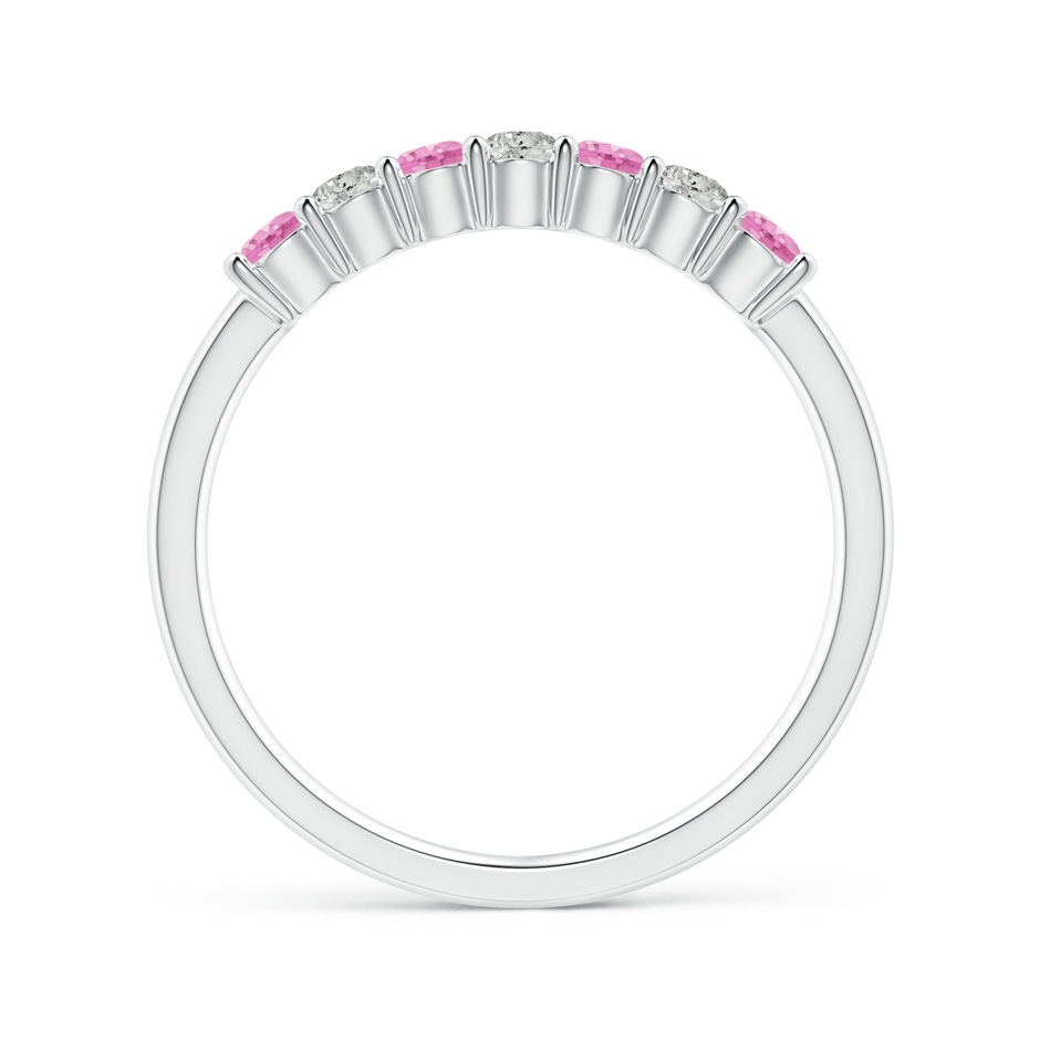 2.5mm A Half Eternity 7 Stone Pink Sapphire & Diamond Wedding Ring in White Gold side 199