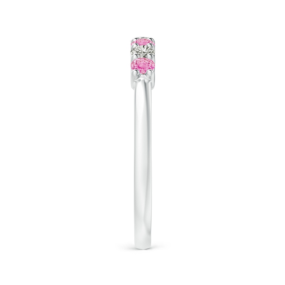 2.5mm A Half Eternity 7 Stone Pink Sapphire & Diamond Wedding Ring in White Gold side 299