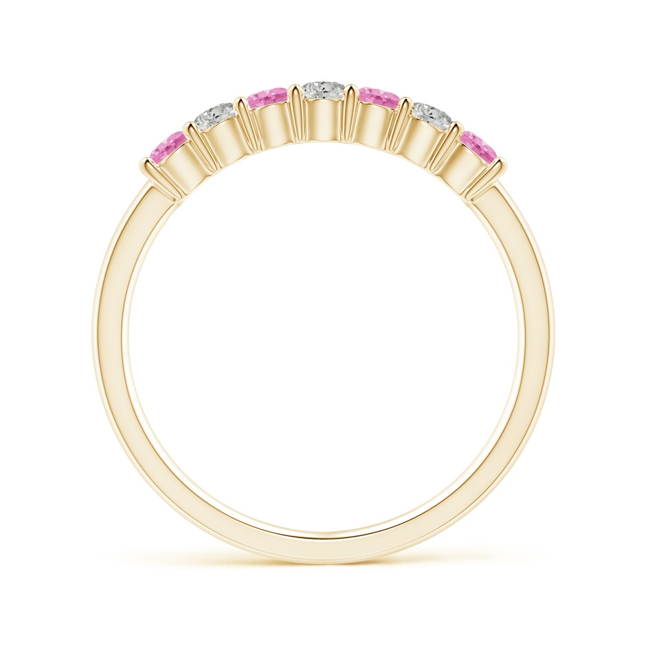 2.5mm A Half Eternity 7 Stone Pink Sapphire & Diamond Wedding Ring in Yellow Gold side 199