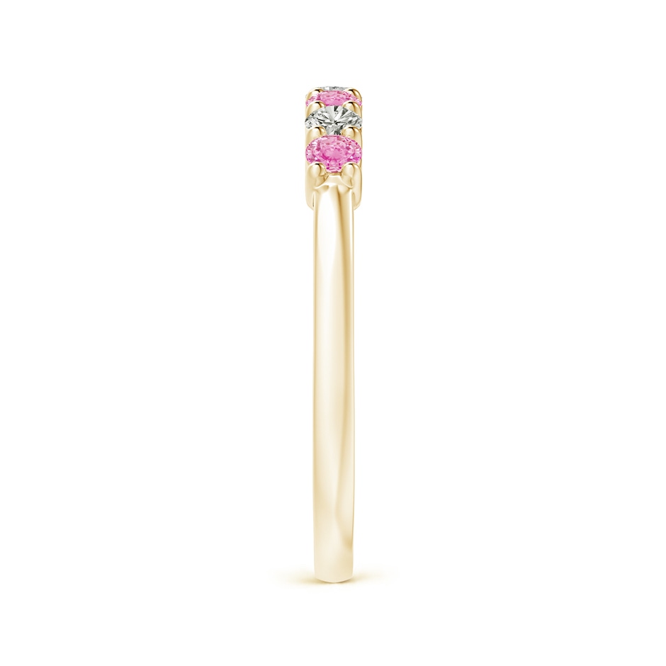 2.5mm A Half Eternity 7 Stone Pink Sapphire & Diamond Wedding Ring in Yellow Gold side 299