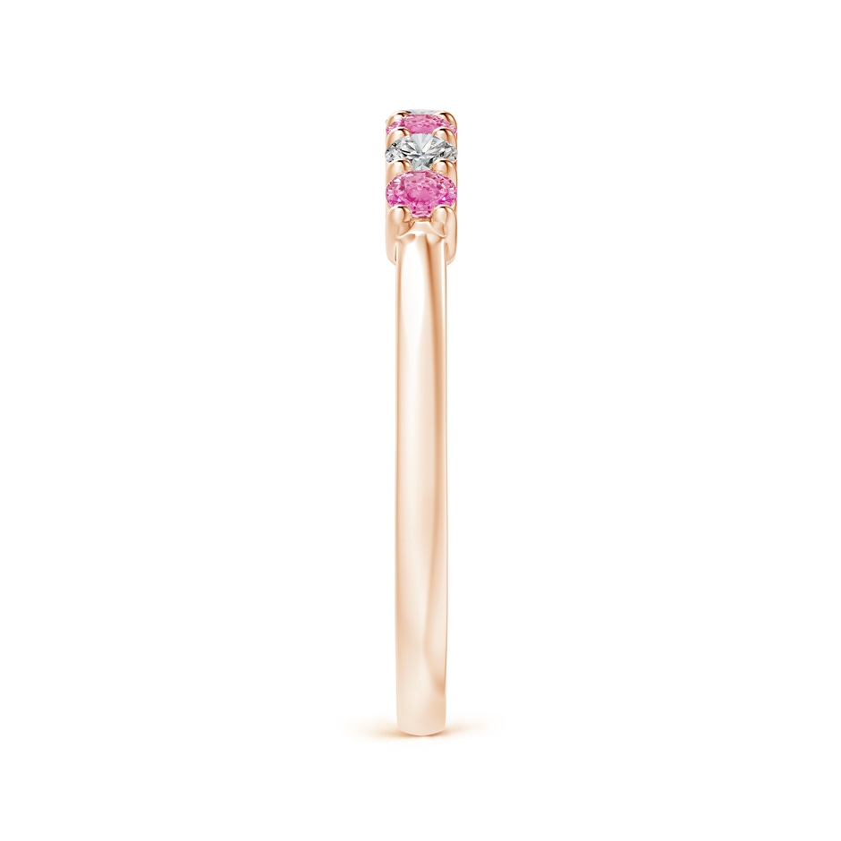 2.5mm AA Half Eternity 7 Stone Pink Sapphire & Diamond Wedding Ring in Rose Gold side 299