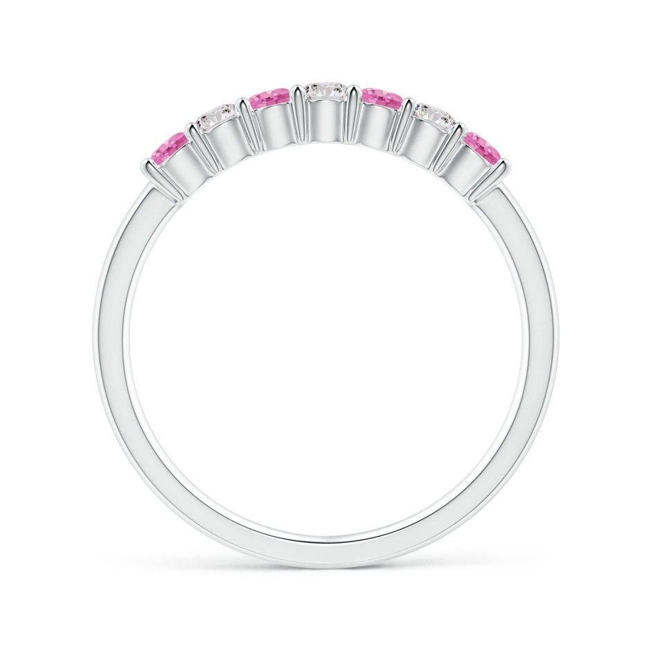 2.5mm AA Half Eternity 7 Stone Pink Sapphire & Diamond Wedding Ring in White Gold side 199