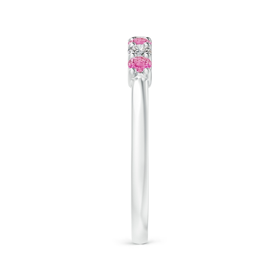 2.5mm AA Half Eternity 7 Stone Pink Sapphire & Diamond Wedding Ring in White Gold side 299