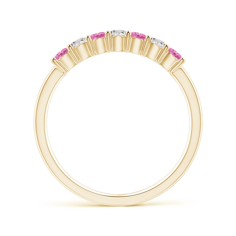 2.5mm AA Half Eternity 7 Stone Pink Sapphire & Diamond Wedding Ring in Yellow Gold side 199
