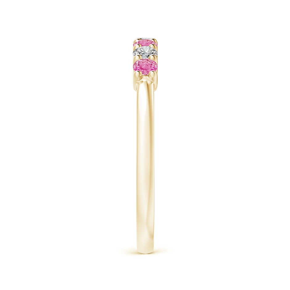 2.5mm AA Half Eternity 7 Stone Pink Sapphire & Diamond Wedding Ring in Yellow Gold side 299