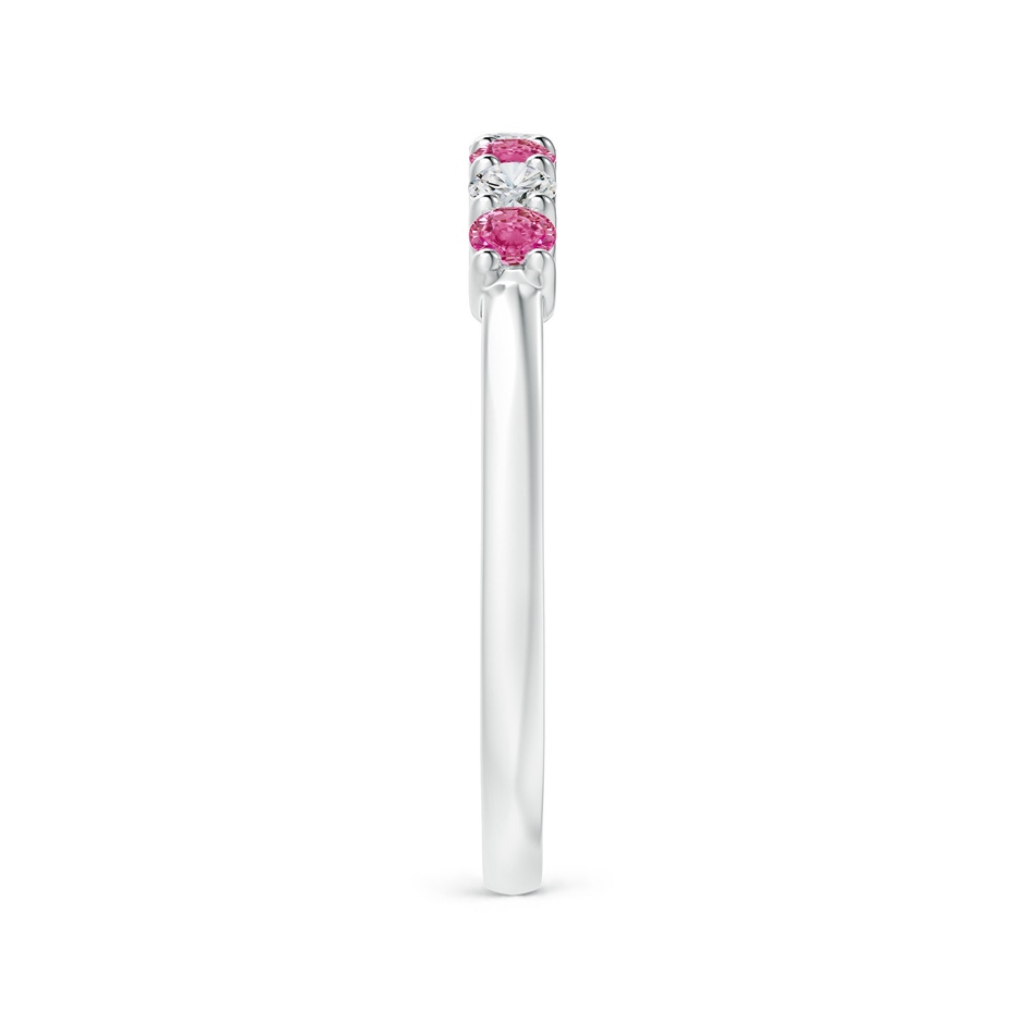 2.5mm AAA Half Eternity 7 Stone Pink Sapphire & Diamond Wedding Ring in P950 Platinum side 299
