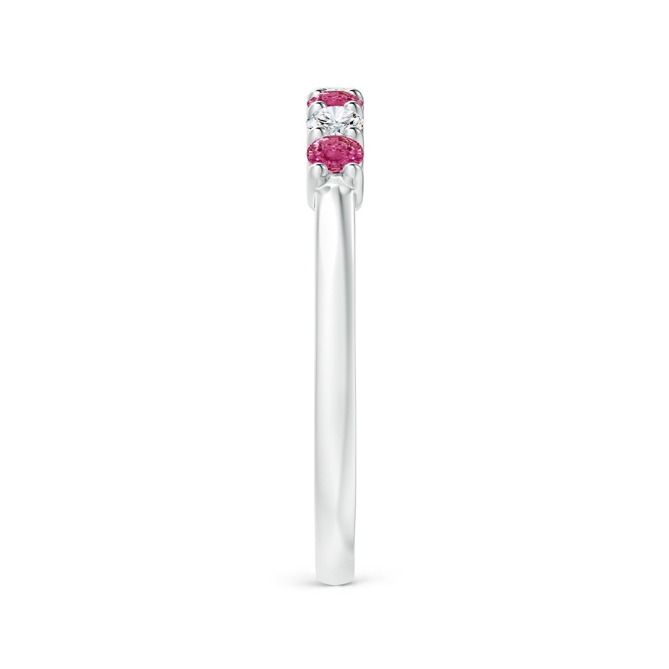 2.5mm AAAA Half Eternity 7 Stone Pink Sapphire & Diamond Wedding Ring in P950 Platinum side 299