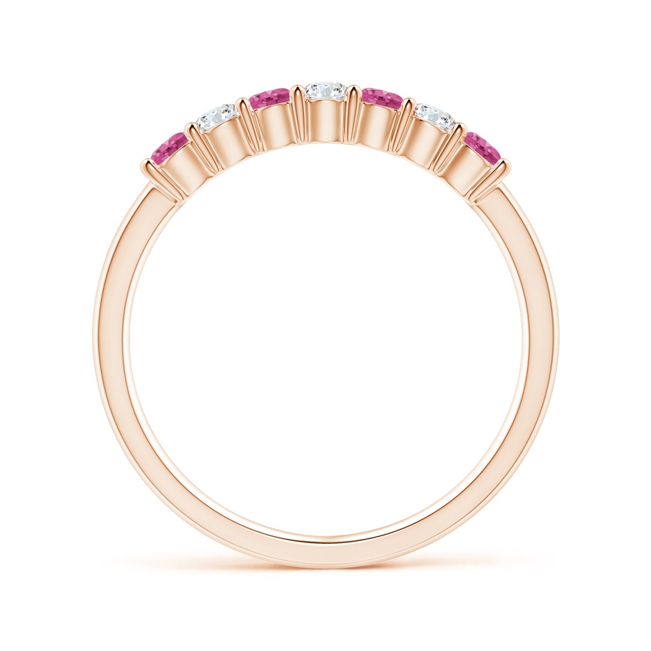 2.5mm AAAA Half Eternity 7 Stone Pink Sapphire & Diamond Wedding Ring in Rose Gold side 199