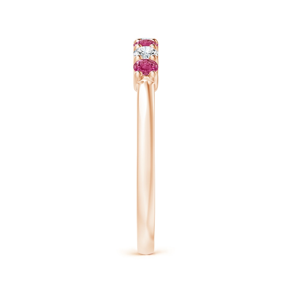 2.5mm AAAA Half Eternity 7 Stone Pink Sapphire & Diamond Wedding Ring in Rose Gold side 299