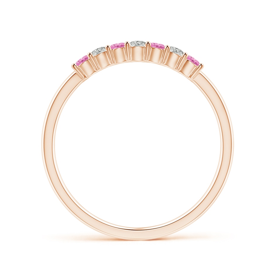 2mm A Half Eternity 7 Stone Pink Sapphire & Diamond Wedding Ring in Rose Gold side 199
