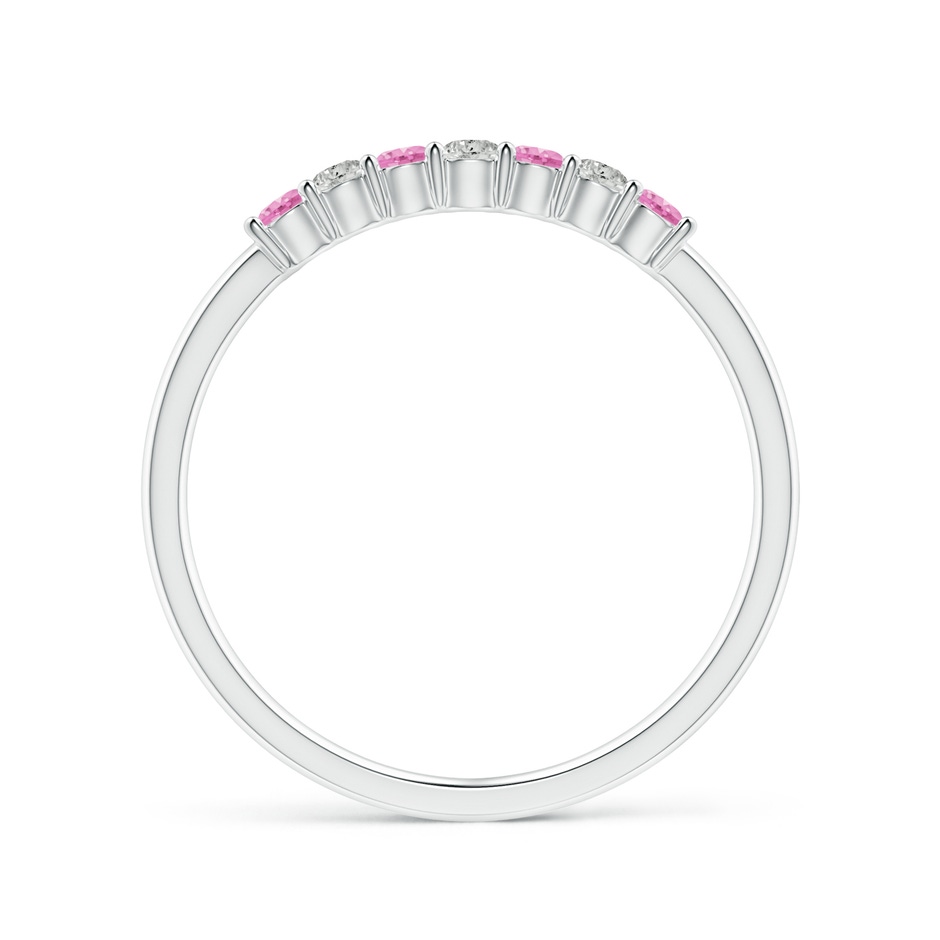 2mm A Half Eternity 7 Stone Pink Sapphire & Diamond Wedding Ring in White Gold side 199