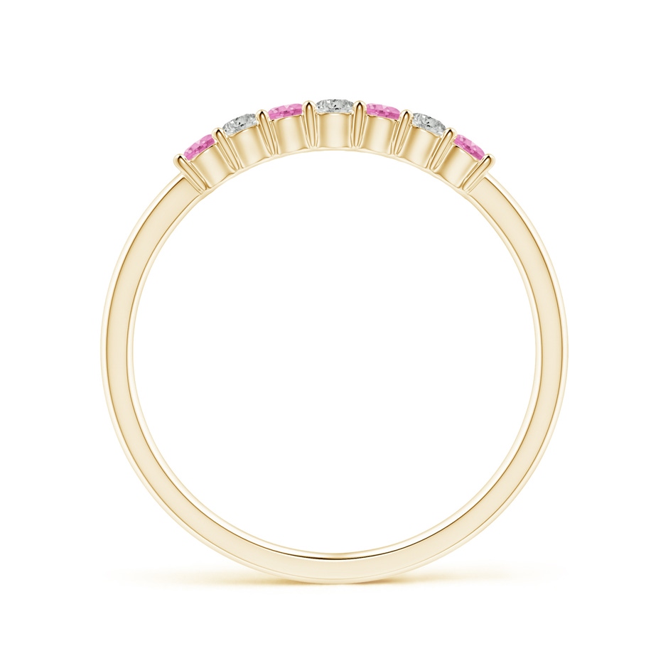 2mm A Half Eternity 7 Stone Pink Sapphire & Diamond Wedding Ring in Yellow Gold side 199