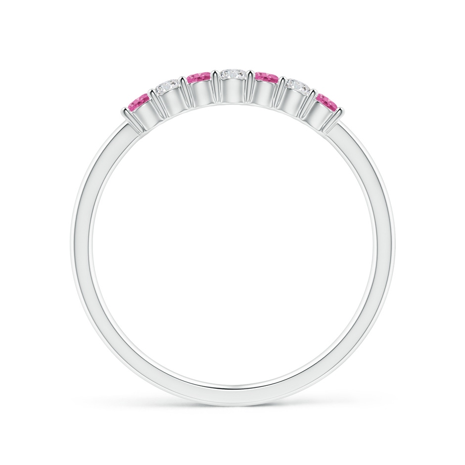 2mm AAA Half Eternity 7 Stone Pink Sapphire & Diamond Wedding Ring in P950 Platinum side 199