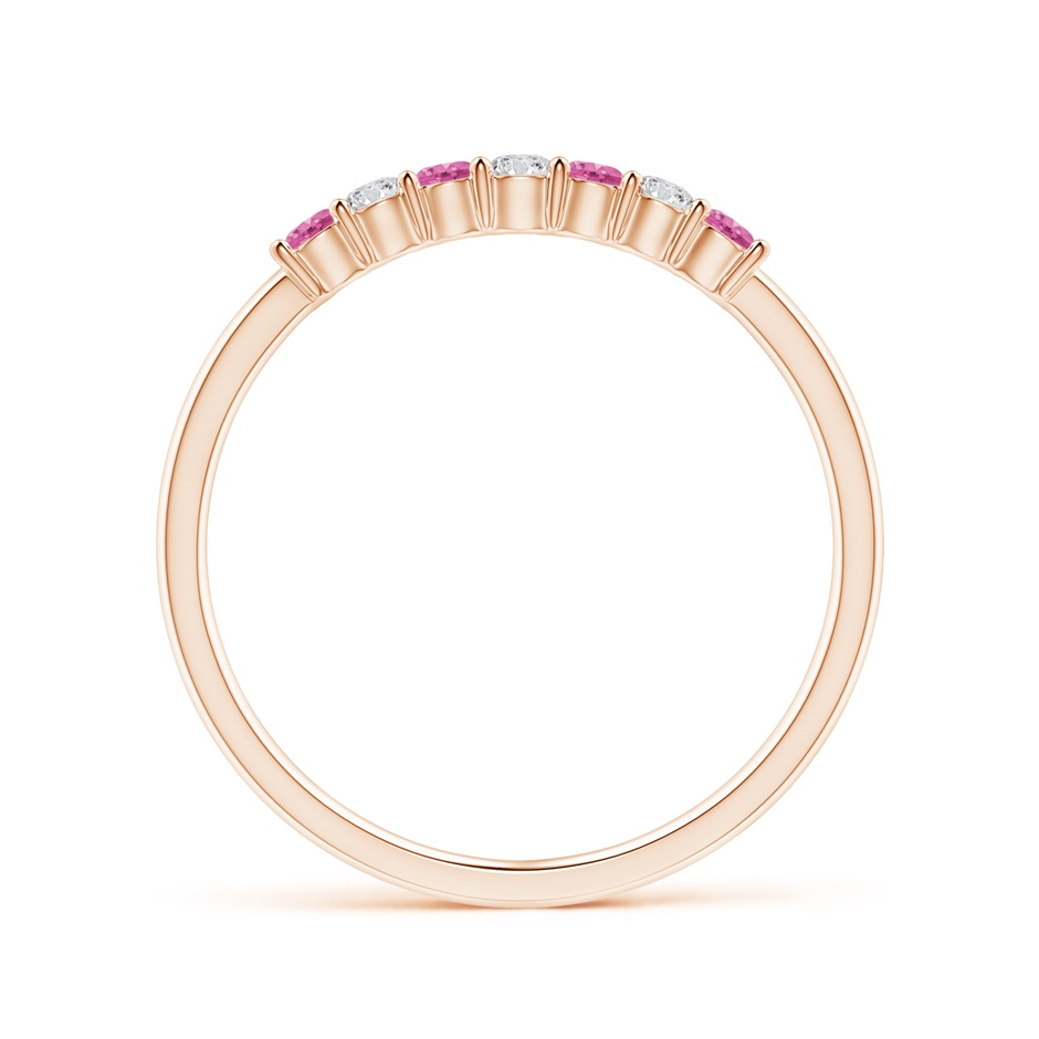 2mm AAA Half Eternity 7 Stone Pink Sapphire & Diamond Wedding Ring in Rose Gold side 199
