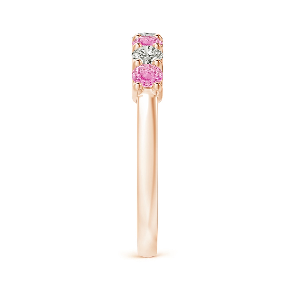 3mm A Half Eternity 7 Stone Pink Sapphire & Diamond Wedding Ring in 18K Rose Gold side 299