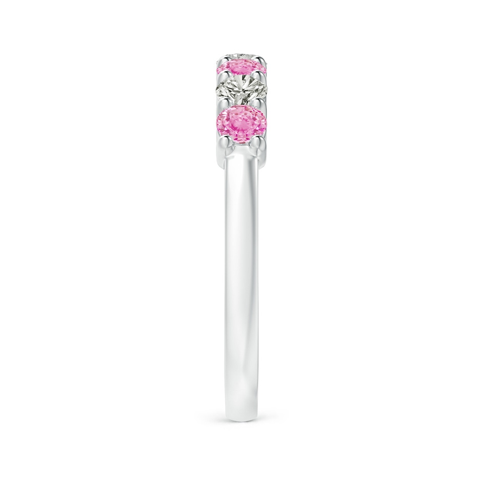 3mm A Half Eternity 7 Stone Pink Sapphire & Diamond Wedding Ring in 18K White Gold side 299