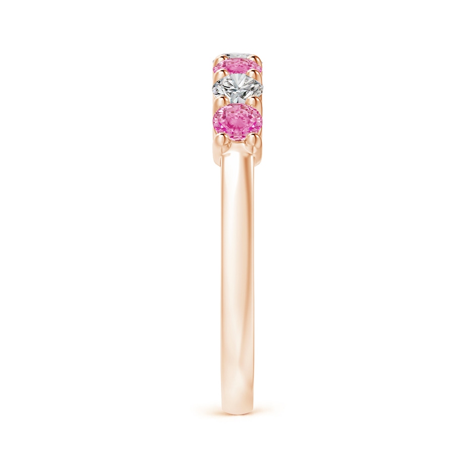 3mm AA Half Eternity 7 Stone Pink Sapphire & Diamond Wedding Ring in 18K Rose Gold side 299