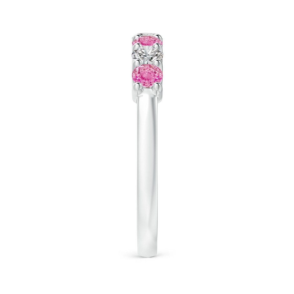 3mm AA Half Eternity 7 Stone Pink Sapphire & Diamond Wedding Ring in 18K White Gold side 299