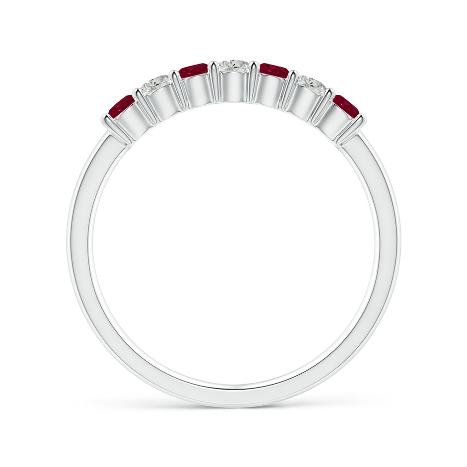 2.5mm A Half Eternity Seven Stone Ruby and Diamond Wedding Ring in P950 Platinum side 199