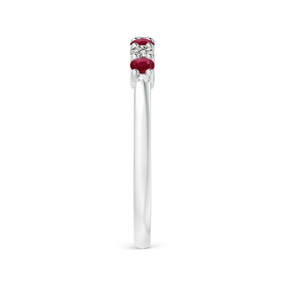 2.5mm A Half Eternity Seven Stone Ruby and Diamond Wedding Ring in P950 Platinum side 299