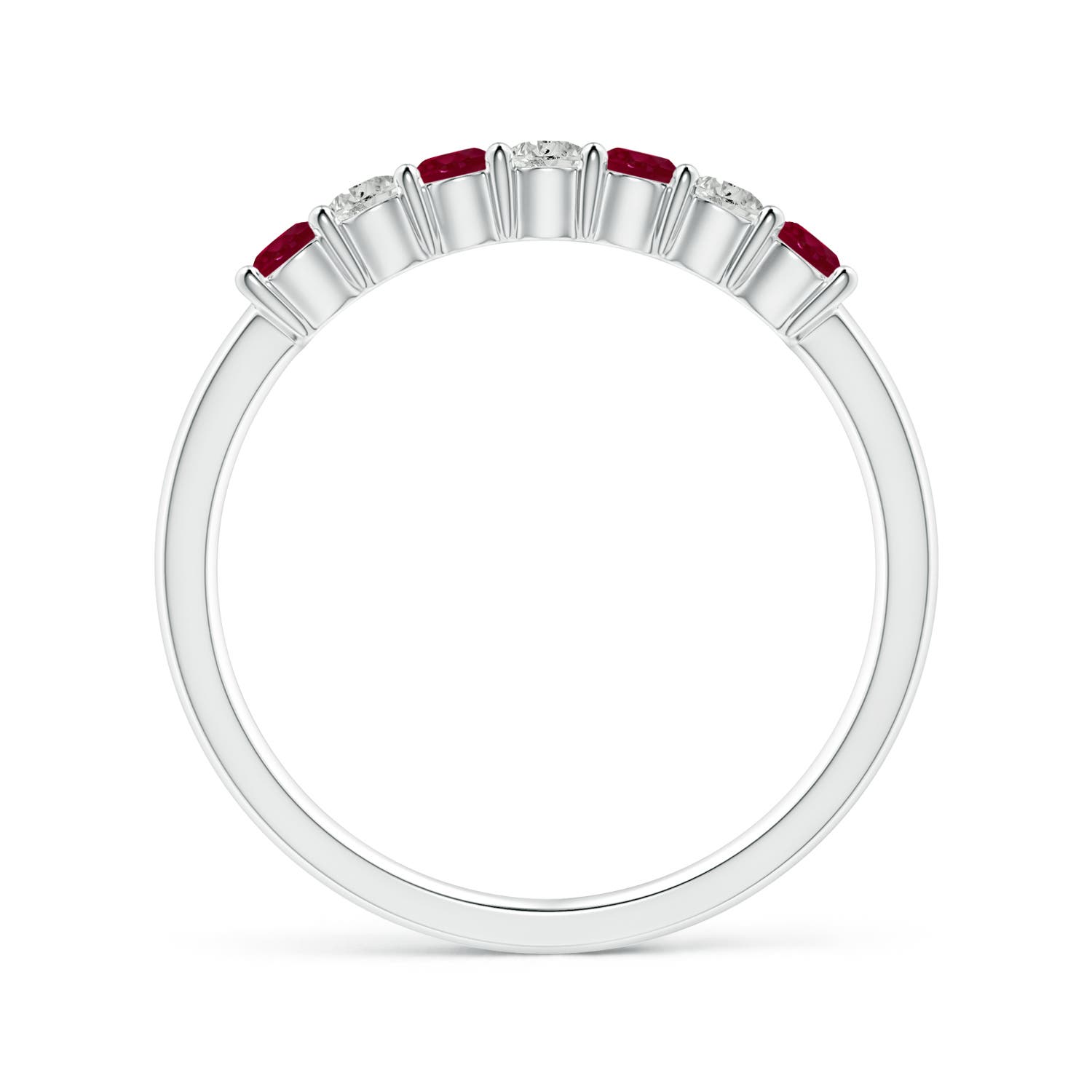 ANGARA Half Eternity Ruby and Diamond Wedding Ring in 14K Gold (A | 0.57 Ct) - Bild 14 von 48